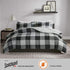 Madison Park Essentials Plaid Comforter Set Bedding Sets Modern All Season Bedding Set with Matching Sham, Full/Queen, Grey/Black