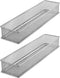 Ybm Home Silver Mesh Drawer Cabinet and or Shelf Organizer Bins, School Supply Holder Office Desktop Organizer Basket (2, 3x15x2 Inch)
