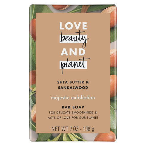 LBP BODY WASH Love Beauty and Planet Majestic Exfoliation Shea Butter & Sandalwood Bar Soap 7 oz