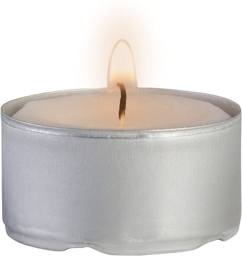 Ner Mitzvah 6 Hour Tea Light Candles - 80 Pack Bulk Package - White Unscented Travel, Centerpiece, Decorative Candle with Maxi Burn Time - Pressed Wax