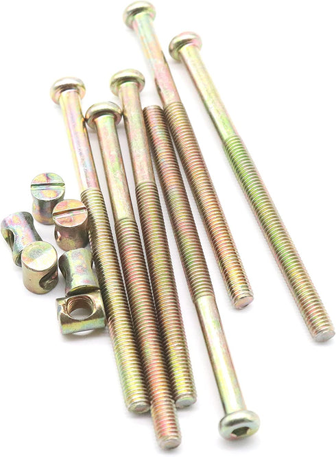 Furniture Bolts and Barrel Nuts, binifiMux M8 x 120mm Hex Drive Socket Cap Furniture Barrel Screws Bolt Nuts for Beds Chairs HeadBoards 6Pcs