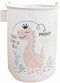 LEELI Laundry Hamper with Handles Collapsible Canvas Laundry Basket,Waterproof Storage Basket Home Organizer for Nursery,Clothes,Toys,Baby Hamper19.7—15.7(pink dinosaur)