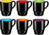 Ceramic Stacking Coffee Mug Tea Cup Dishwasher Safe Set of 6 - Large 18 Ounce, Matte Black