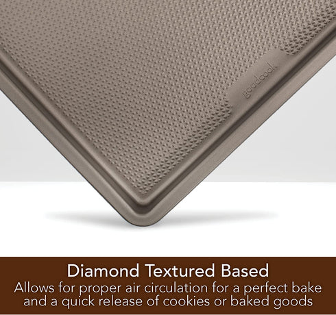 Goodcook Nonstick Textured Bakeware, Medium (15 x 10), Champagne Pewter