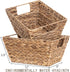 Water Hyacinth Storage Baskets Natural Handwoven Stackable Organizer Wicker Basket Bin With Handles for Cabinets,Cupboards,Shelves, Hold Vegetable,Towels Books Snacks Bottles 2 Pack 12x9x6 Natural/Tan