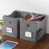 Linen File Boxes 1-Pack with Metal Sliding Rail For Letter Size File Storage Box with Extra Pocket Storage Collapsible Hanging File Organizer Storage Filing Box File Organizer Bin (1, GREY)