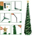 HAKACC 5 FT Christmas Tree, 2 Flash Modes Artificial Christmas Tree with 5 M LED Light for Home Holiday Party Decorations, Easy Assembly, Green