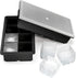 Vremi Stackable Large Ice Cube Trays ” Pack of 2 Silicone Trays ” 8 Cubes per Tray ” Ideal for Cocktails, Frozen Treats, Soups, Sauces, and Baby Food ” BPA Free with Frost Resistant Lids ” Black