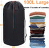 Laundry Bag Backpack for College Students, 100L Large Laundry Bag with Padded Shoulder Straps, 5 Storage Pockets, 1 Mesh Wash Bag, Portable Sturdy Laundry Bag with Handle, Hanging Dorm Backpack Black