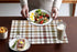 Ruvanti Placemats for Dinning Table. 100% Cotton 13x19 Inch Placemats Set of 6, Brown Check Woven Placemats. Tablemats for Farmhouse, Spring placemats, Tablemats for Christmas / Thanksgiving Dinners.