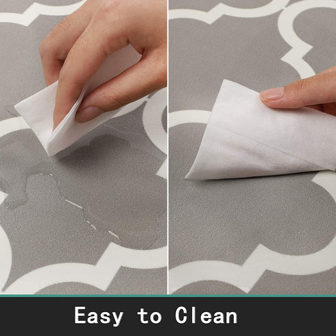 Homcomoda Kitchen Mat Sets 2 Piece Cushioned Anti Fatigue Kitchen Rugs and Mats Waterproof Heavy Duty PVC Comfort Foam Standing Mats for Kitchen Home Sink Laundry Office-17?x28?+17?x47?
