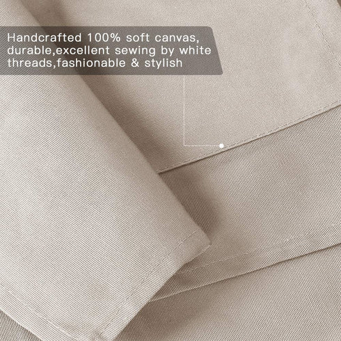 Crossback Apron with Pockets x2,Split Apron with Adjustable Straps,M-XXL (Beige)