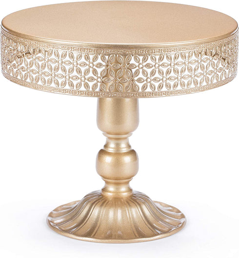 Hotity Set of 3 Cake Stands Round Modern Cake Stand Set Metal Cupcake Dessert Display Stand, Light Gold
