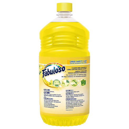 Fabuloso All Purpose Cleaner, Lemon, Bathroom Cleaner, Toilet Cleaner, Floor Cleaner, Shower and Glass Cleaner, Mop Cleanser, Kitchen Pots and Pans Degreaser, 56oz (Pack of 6) (MX06157A), Green