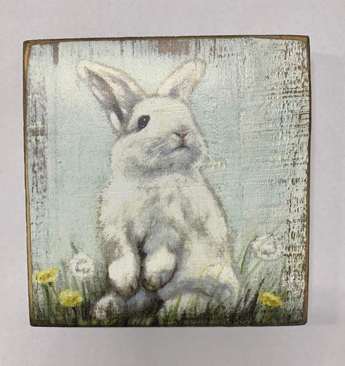 Primitives by Kathy Wood Home D©cor Sign, 6" x 6" x 1", Bunny
