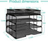Reliatronic Mesh Office Desk Organizer, Stackable File Letter Tray Organizer Perfect for Home Office, Black