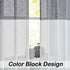 Central Park Black and White Stripe Sheer Color Block Window Curtain Panel Linen Drape Treatment for Bedroom Living Room Farmhouse 84 inches Long with Rod Pocket,2 Panel Rustic Living Panels