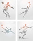Soccer Geometric Wall Art Prints - Particle Silhouette Set of 4 (8x10) Poster Photos - Man Cave- Bedroom Decor