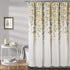 Lush Decor Weeping Flower Shower Curtain-Fabric Floral Vine Print Design, 72 x 72, Yellow & Gray