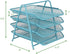 Mind Reader Desk Organizer with 4 Sliding Trays for Letters, Documents, Mail, Files, Paper, Turquoise