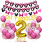 Amandir Cartoon Mouse 2nd Birthday Party Supplies, Oh Twodles Happy Birthday Banner Number 2 Pink Balloons Cartoon Mouse Cake Topper for 2nd Minie Mouse Birthday Party Favors Decorations for Girls