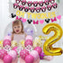 Amandir Cartoon Mouse 2nd Birthday Party Supplies, Oh Twodles Happy Birthday Banner Number 2 Pink Balloons Cartoon Mouse Cake Topper for 2nd Minie Mouse Birthday Party Favors Decorations for Girls