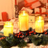 AQUEENLY Christmas Flameless Candles with Timer Led Candles with Remote Glass Battery Operated Candles with Flickering Flame for Christmas Table Decorations (Gold, 3 Pack, D 3'' H 4''5''6'')