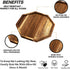 Wooden Tray For Food & Decor, Wooden Serving Board & Platter, Wood Serving Trays & Plates, 10™ x 10' Wood Tray & Serving Platters, Acacia Wood Plate Set of 2, Wood Charger Plates