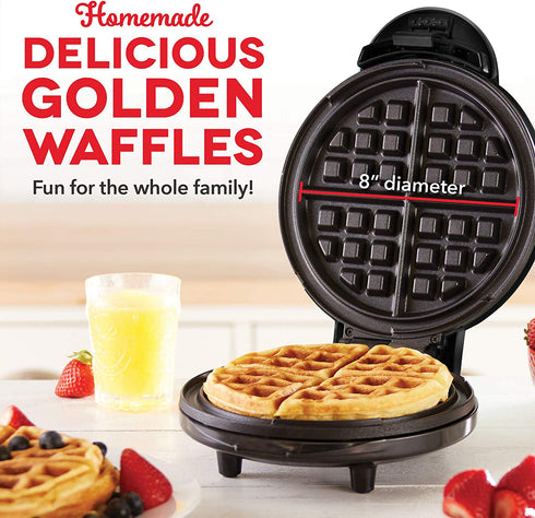 Dash Express 8 Waffle Maker for Waffles, Paninis, Hash Browns + other Breakfast, Lunch, or Snacks, with Easy Clean, Dual Non-Stick Surfaces - Black