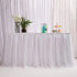 6ft/183cm White Tulle Tutu Table Skirt, Wedding Bridesmaid Sister Costume,Party Skirt, Rectangle Or Round Decorative Table Decoration, Fashion Deluxe Romantic Birthday Party Baby Shower (Wave)