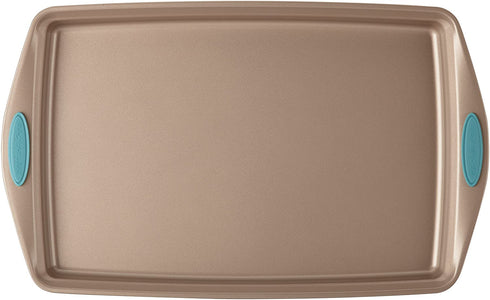 Rachael Ray Cucina Nonstick Bakeware with Grips, Nonstick Cookie Sheet / Baking Sheet - 11 Inch x 17 Inch, Latte Brown