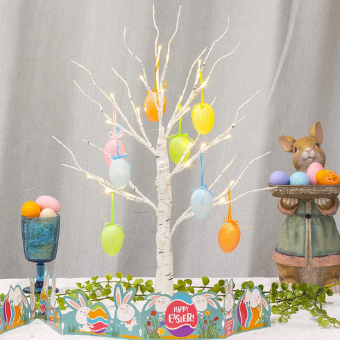 Vanthylit LED Easter Birch Tree Lights with Eggs Battery Powered Centerpiece Decoration Tabletop Tree Light for Home Wedding Holiday