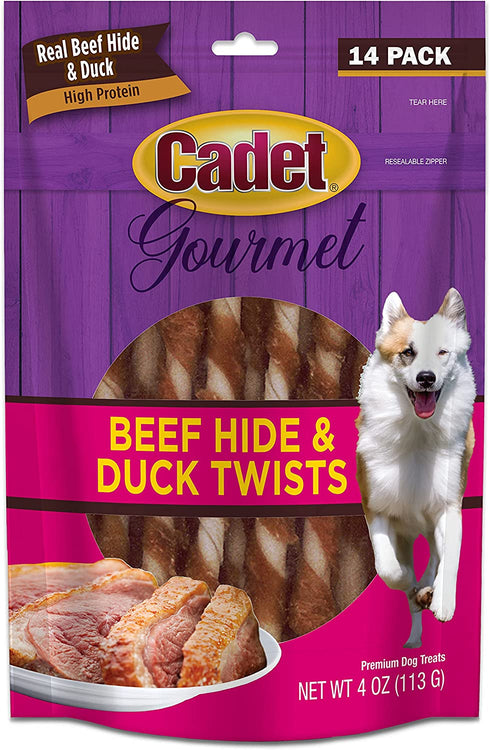 Cadet Gourmet Twists - Long Lasting Chewy Chicken and Duck Wrapped Natural Dog Treats