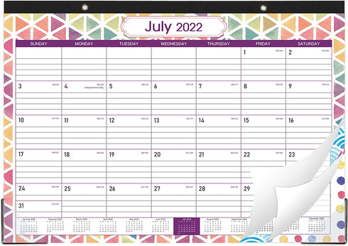 2022-2023 Desk Calendar - 18 Months Large Monthly Page Desk Calendar 2022-2023, Jul 2022 - Dec 2023, 17" x 12", Large Ruled Blocks, Tear Off, Best Desk/Wall Calendar for Planning and Organizing