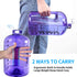 1 Gallon Water Bottle with Straw, Motivational Large Water Bottle with Time Marker, Big Clear Transparent Water Kettle Purple 128oz Water Bottles, Water Jug for Sports Water Bottle BPA Free