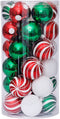 30PCS Christmas Balls Ornaments, Shatterproof Holiday Bulbs Festive Wedding Hanging Ornaments Christmas Tree Decoration (Red&Green)