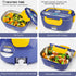 Electric Lunch Box -- Toursion Portable Food Heater 2 in 1 for Car/Truck and Work 110V&12V-24V 40W, Removable Stainless Steel Portable Food Warmer 1.5L, Spoon and 2 Compartments Included (Dark Blue)