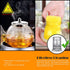 Glass Teapot With Removable Stainless Steel Infuser Premium Durable Borosilicate Glass Tea Kettle for Stovetop - Glass Flowering Tea Kettle With Infusers for loose Tea 1000 ml & Silicone Mat.
