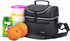Insulated Lunch Bag, Leakproof Thermal Bento Cooler Tote for Women and Men, Dual Compartment with Shoulder Strap, 10.1" x 6.5" x 8.3", Black