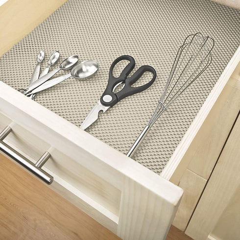 Smart Design Premium Grip Shelf Liner - 12 Inch x 20 Feet - Non Adhesive, Strong Grip Bottom, Easy Clean Kitchen Drawer, Cabinet, Cupboard Dresser Protector Cover, Non Slip Rubber Mat - Taupe