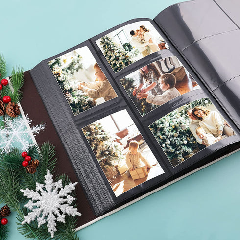 Golden State Art, Photo Album for 600 4x6 Photos Leather Cover Extra Large Capacity for Family Wedding Anniversary Baby Vacation (White)