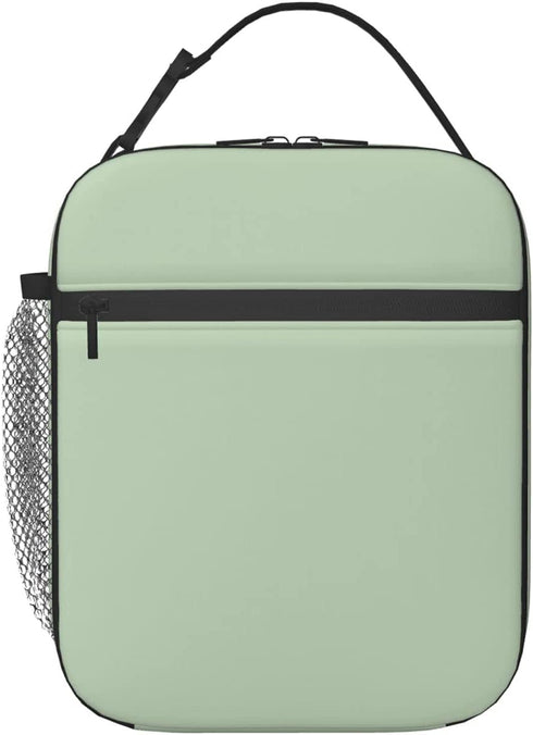 YvoneDBrownn Solid Sage Mint Green Matching Lunch Bag Cooler Bag Women Tote Bag Insulated Lunch Box Water-resistant Thermal for womenPicnicBoatingBeachFishingWork, Black, One Size