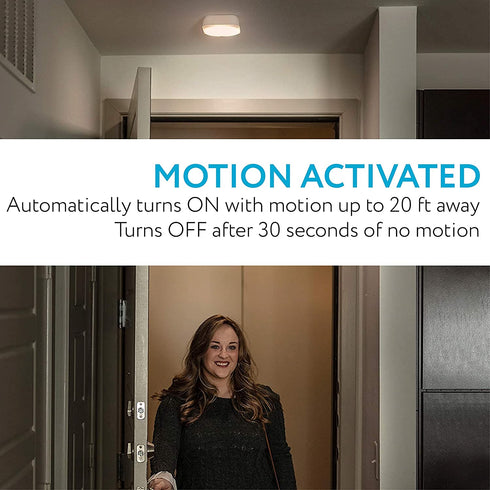 Brilliant Evolution Wireless Motion Sensor LED Ceiling Light, LED Closet Light, Indoor Motion Sensor Light, Outdoor Light, Cordless Battery Operated Light, Garage Light, Waterproof Shower Light