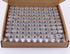 MaxMau 100 Sets Small Glass Bottles with Aluminum Cap Screw Top Lids 5 Milliliter Tiny Vials DIY Art Craft Storage