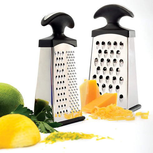 Norpro Mini Grip-EZ Slim Grater with 3 Surfaces, Silver