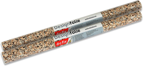 d-c-fix 346-0181-2PK Decorative Self-Adhesive Film, Brown Granite, 17" x 78" Roll, 2-Pack