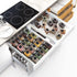 Grarry Acrylic Spice Rack Tray Insert 4 Tier Spice Drawer Organizer for Kitchen Cabinets, Large - 4 Slanted Tiers for Garlic, Salt, Pepper Spice Jars, Seasonings, Vitamins, (10.25x16.5 inch, 1pack)