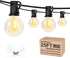 25Ft Globe Led String Lights Waterproof Shatterproof, Connectable Hanging Patio String Lights with 25 LED Plastic Clear Bulbs, Outdoor Indoor Lights for Room Caf© Bistro Pergola Tents, Black Wire