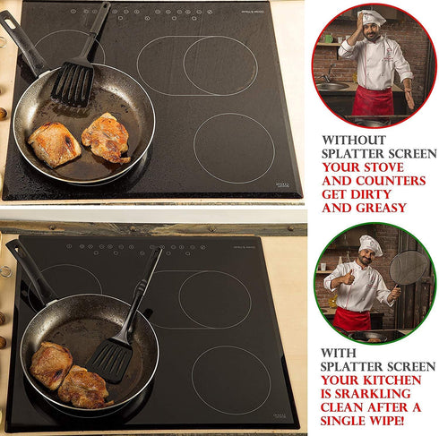 BergKoch Splatter Screen for Frying Pan Stainless Steel Grease Guard for 15 inch Pan to Stop Hot Oil Splatter - Kitchen Tools & Accessories
