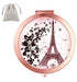 Dynippy Compact Mirror Round Rose Gold Makeup Mirror Folding Mini Pocket Mirror Portable Hand Mirror Double-Sided with 2 x 1x Magnification for Woman Mother Kids Great Gift (Eiffel Tower)
